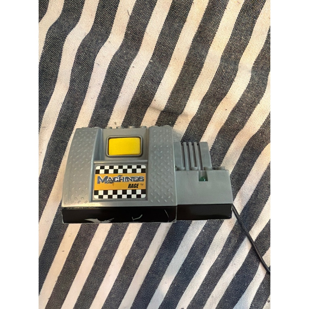 Vintage Micro Machines Rage Battery Charger Base Gray Black Racing Toy Accessory